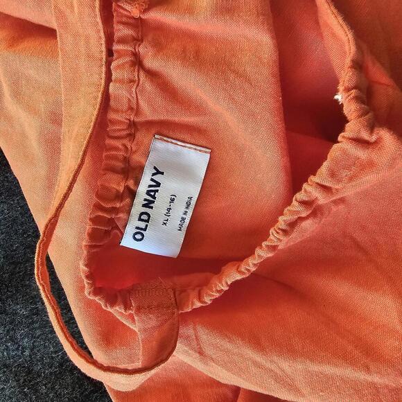 Old Navy Girl's Coral Button-Up Romper - Picture 4 of 5